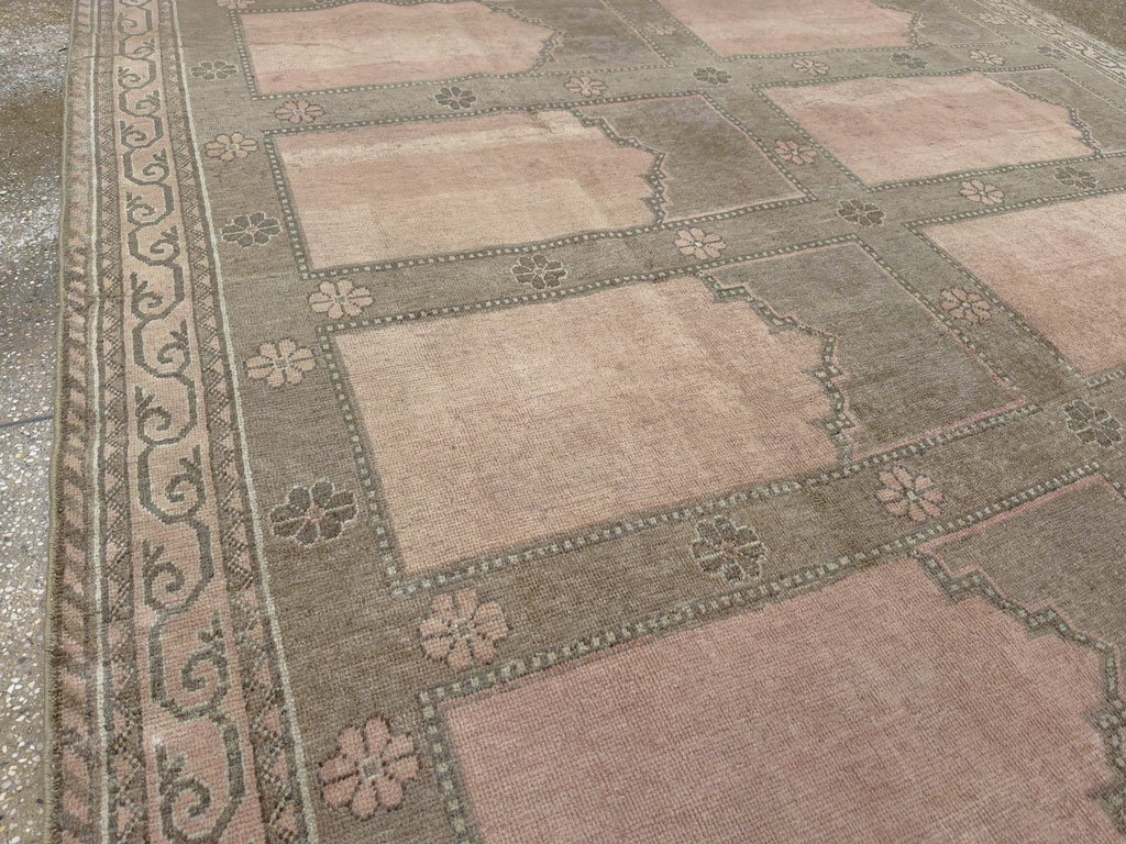 Vintage East Turkestan Khotan Accent Carpet, No.33285 - Staging