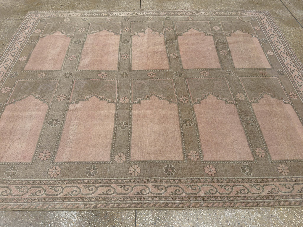Vintage East Turkestan Khotan Accent Carpet, No.33285 - Staging