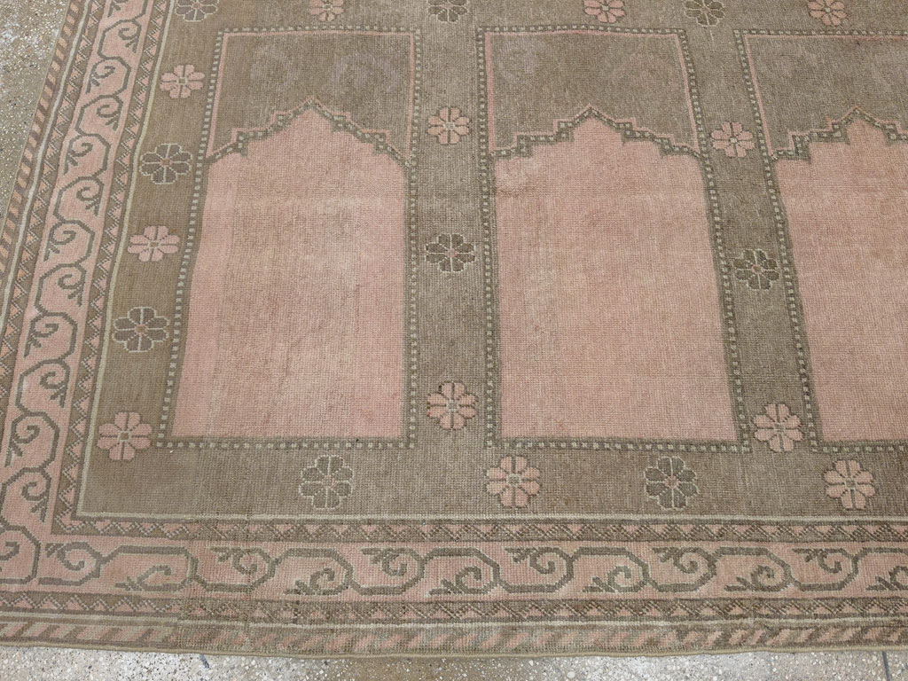 Vintage East Turkestan Khotan Accent Carpet, No.33285 - Staging
