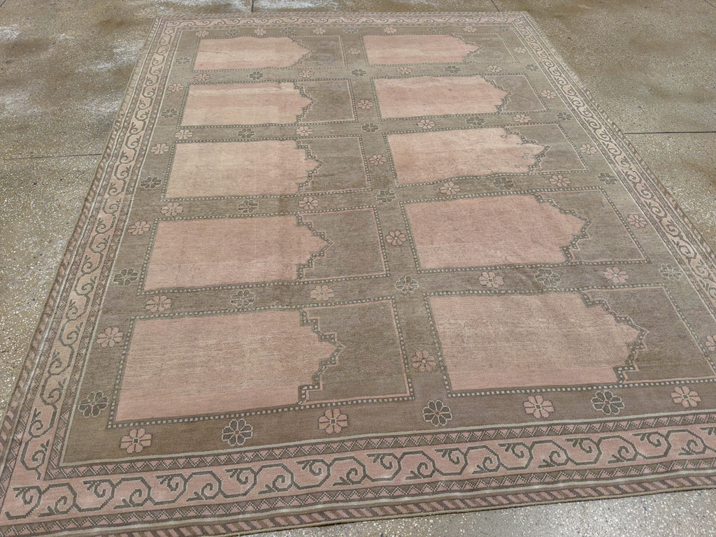 Vintage East Turkestan Khotan Accent Carpet, No.33285 - Staging
