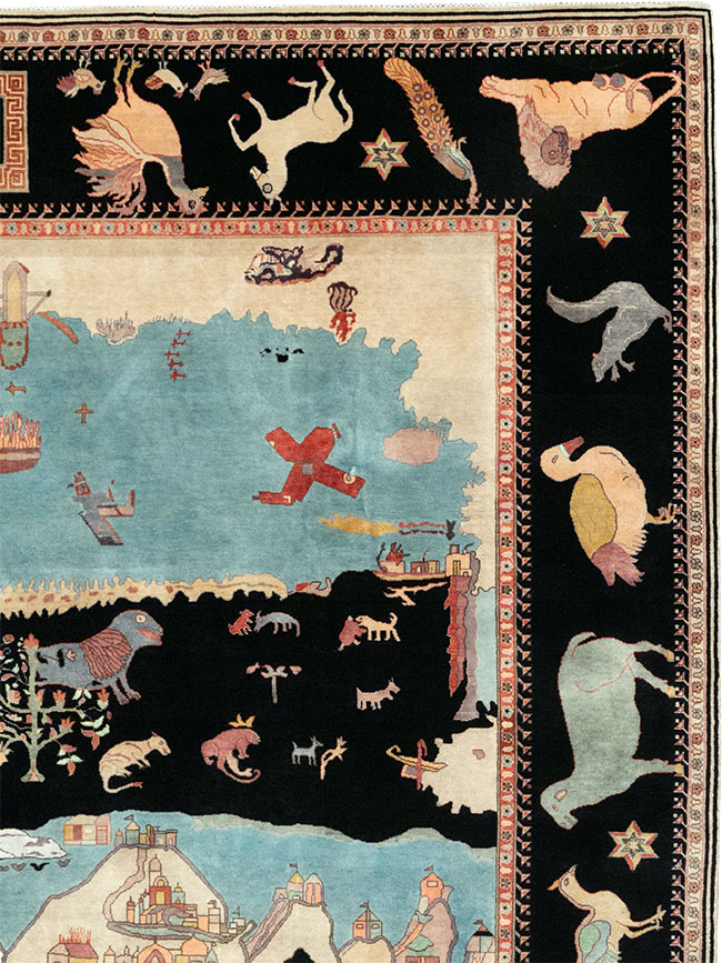 Vintage Indo-Persian Tabriz Room Size Carpet, No.33286 - Staging