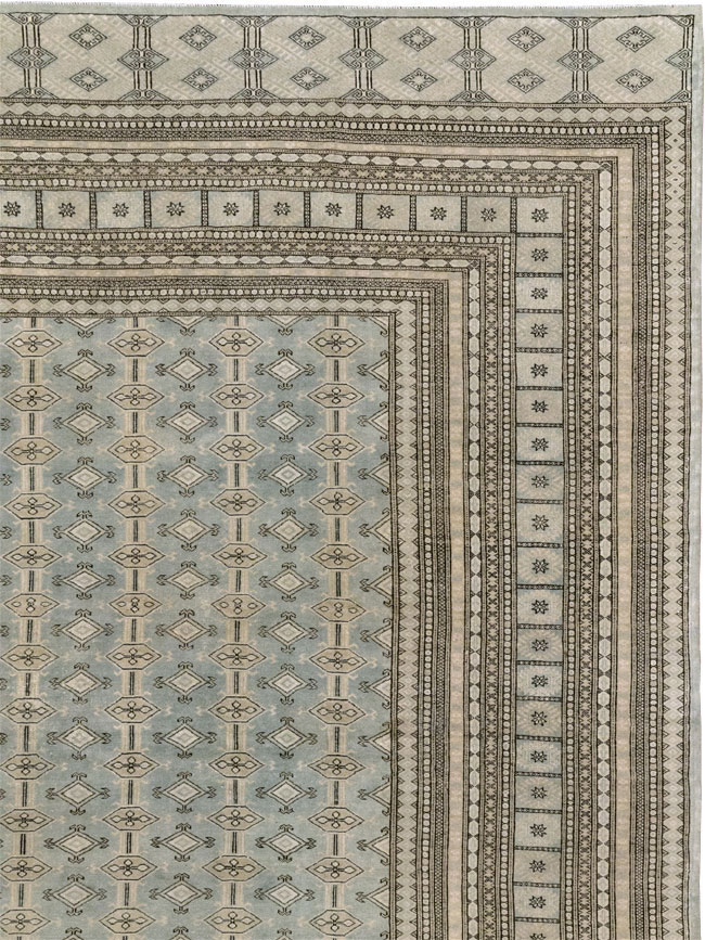 Vintage Central Asian Bokhara Room Size Carpet, No.33287 - Staging