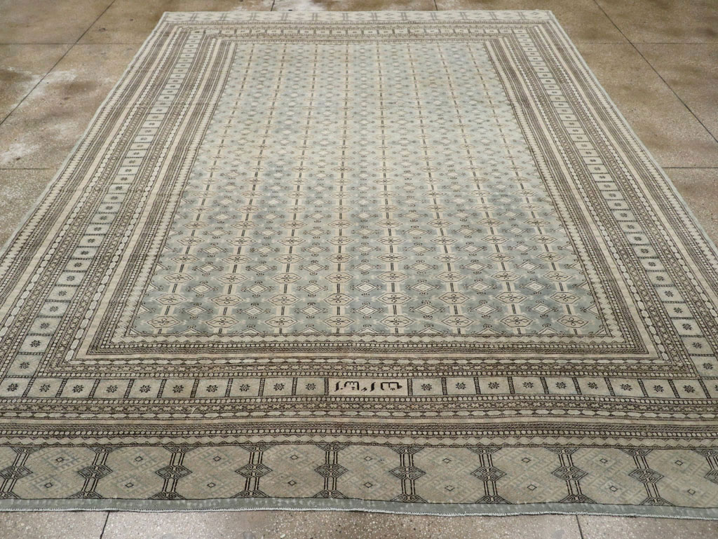 Vintage Central Asian Bokhara Room Size Carpet, No.33287 - Staging