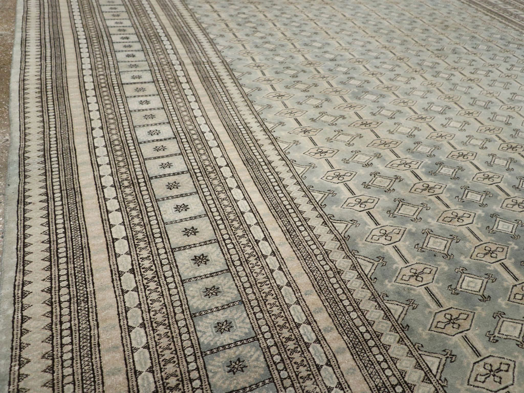 Vintage Central Asian Bokhara Room Size Carpet, No.33287 - Staging