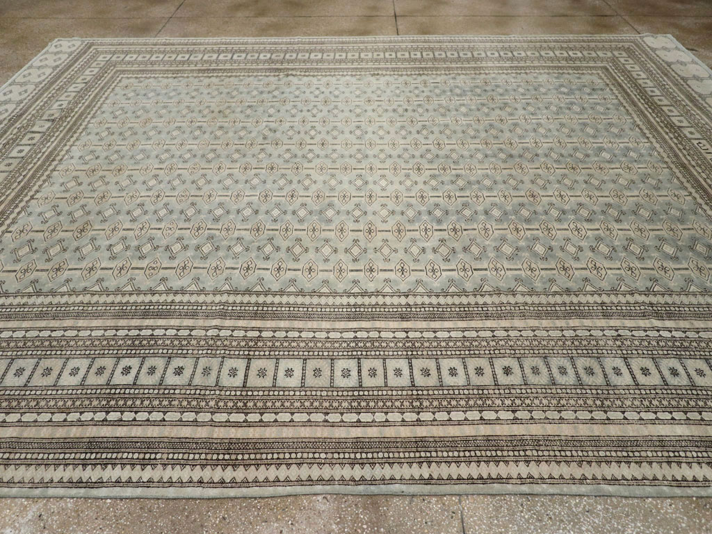 Vintage Central Asian Bokhara Room Size Carpet, No.33287 - Staging