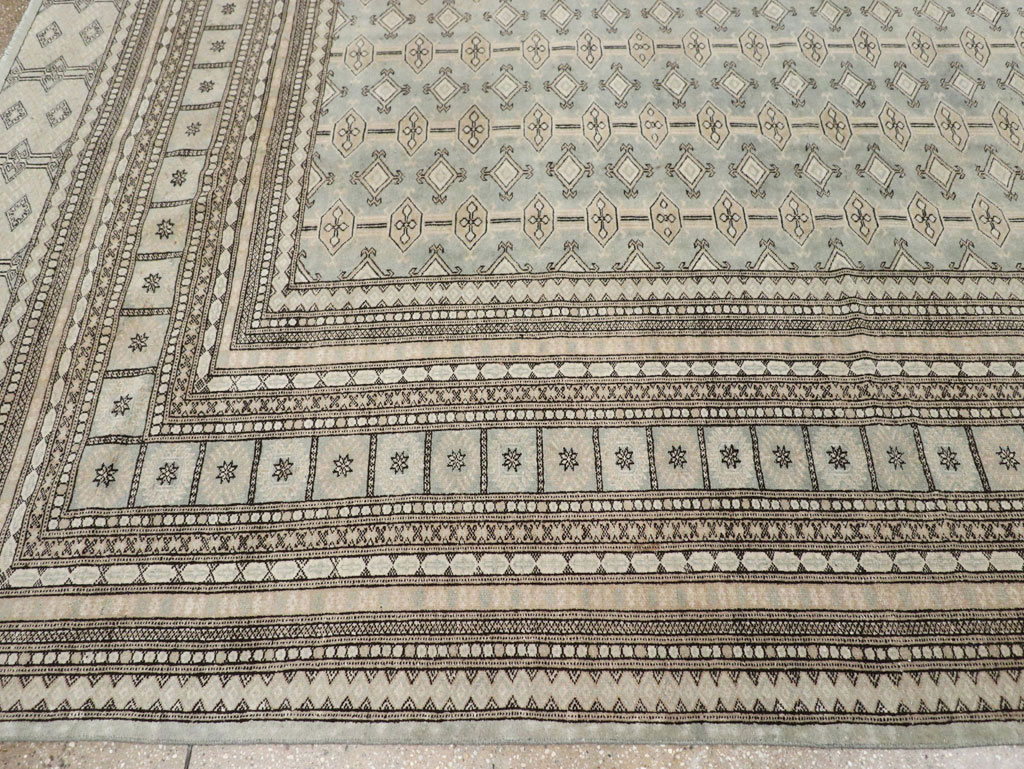 Vintage Central Asian Bokhara Room Size Carpet, No.33287 - Staging