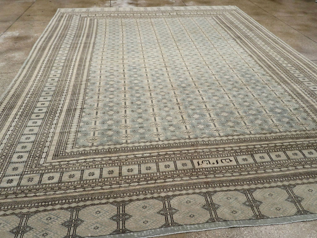 Vintage Central Asian Bokhara Room Size Carpet, No.33287 - Staging