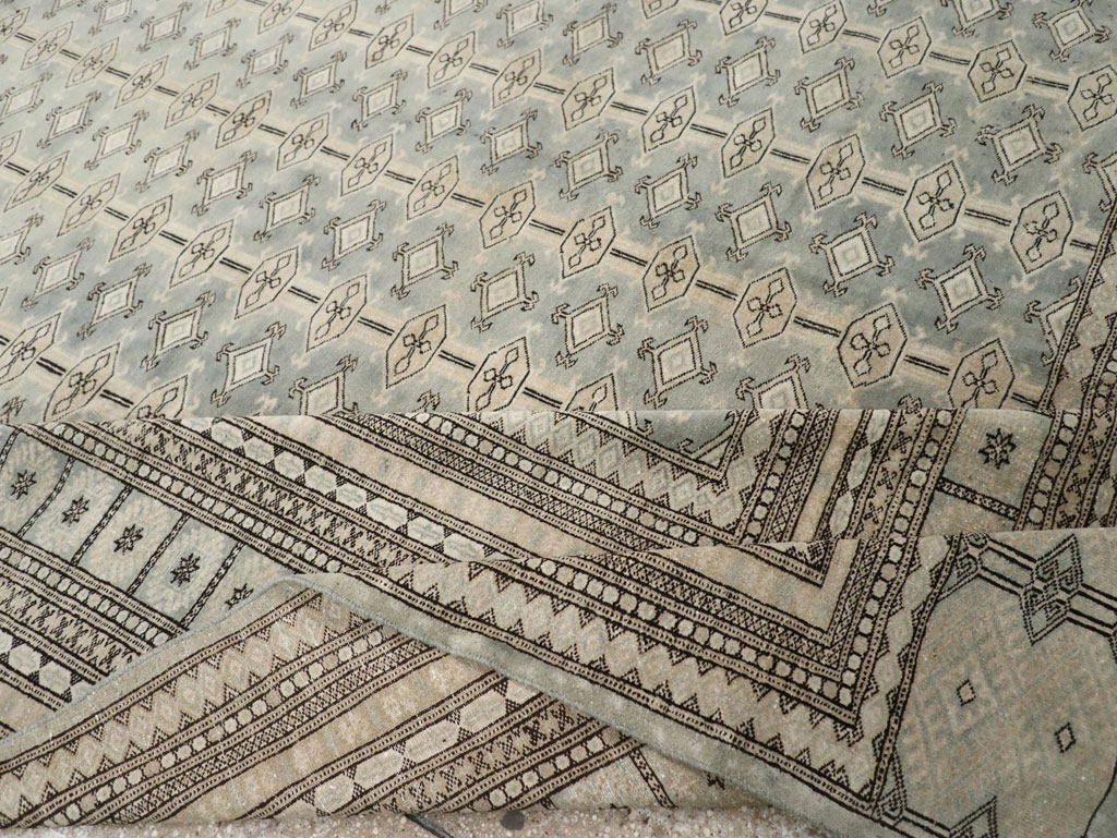 Vintage Central Asian Bokhara Room Size Carpet, No.33287 - Staging