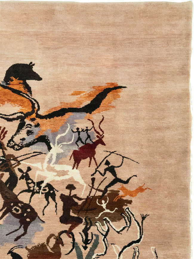 Mid-20th Century Art Deco Carpet: Caverna By Olga Fisch, No.33288 - Staging