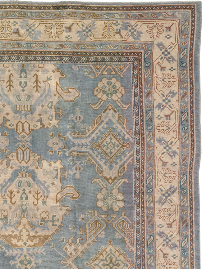 Antique Turkish Oushak Large Square Room Size Carpet, No.33295 - Staging