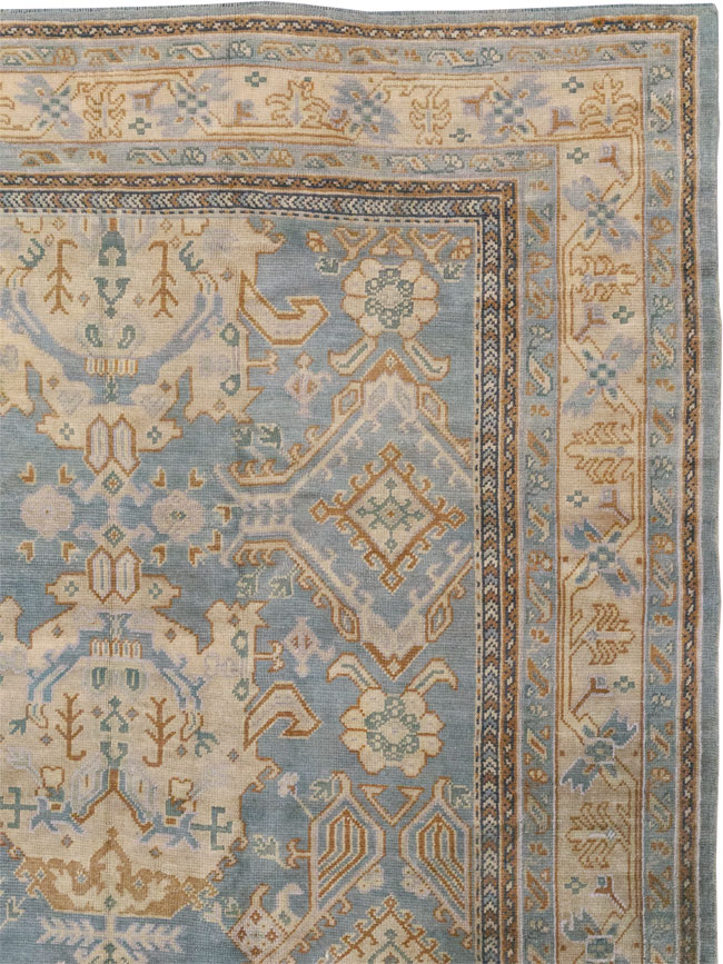 Antique Turkish Oushak Large Square Room Size Carpet, No.33295 - Staging