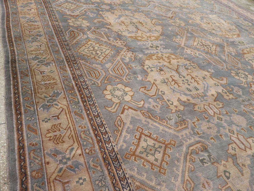 Antique Turkish Oushak Large Square Room Size Carpet, No.33295 - Staging