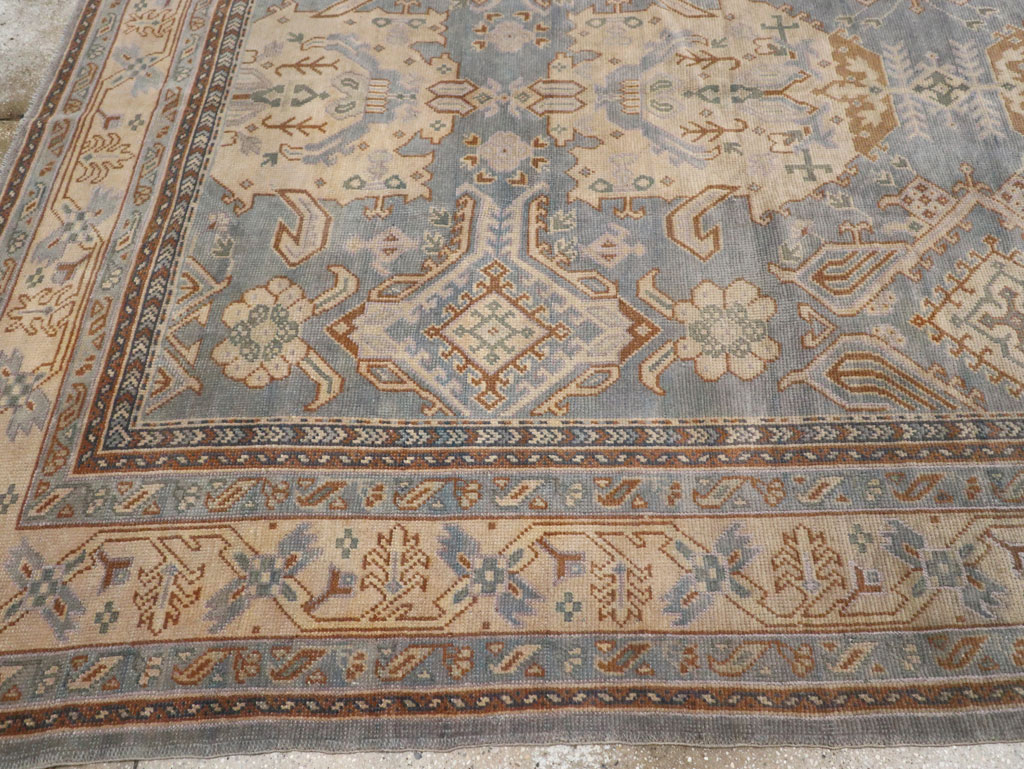 Antique Turkish Oushak Large Square Room Size Carpet, No.33295 - Staging
