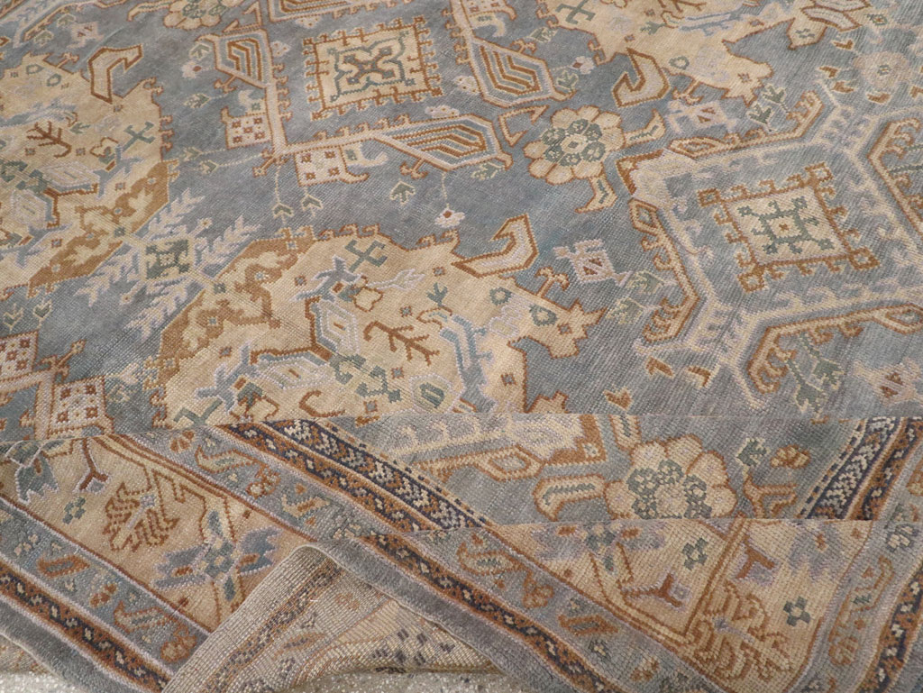 Antique Turkish Oushak Large Square Room Size Carpet, No.33295 - Staging