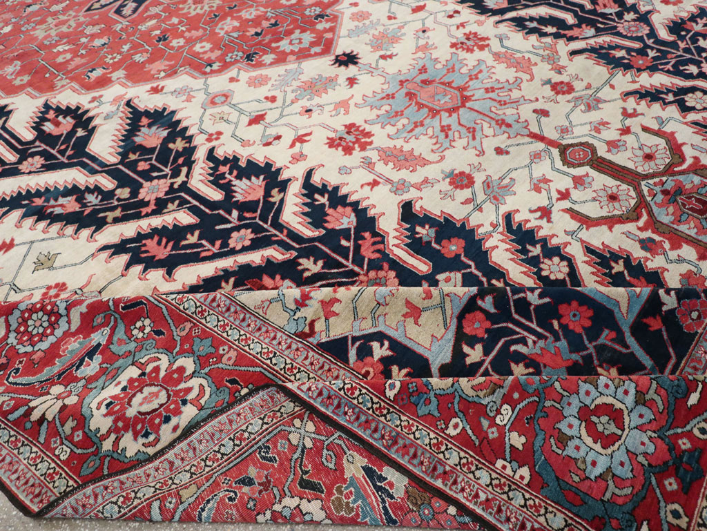Antique Persian Serapi Oversize Carpet, No.33297 - Staging