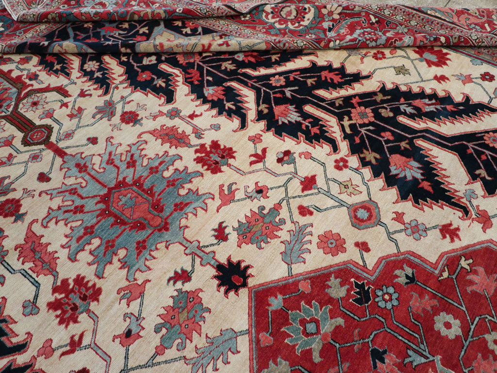 Antique Persian Serapi Oversize Carpet, No.33297 - Staging