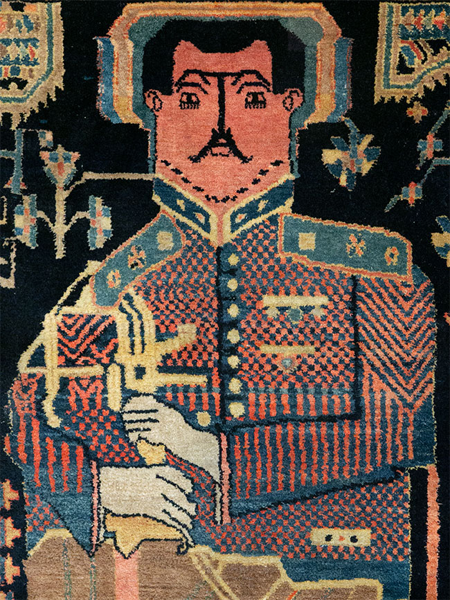 Vintage Persian Malayer Pictorial Rug, No.33302 - Staging