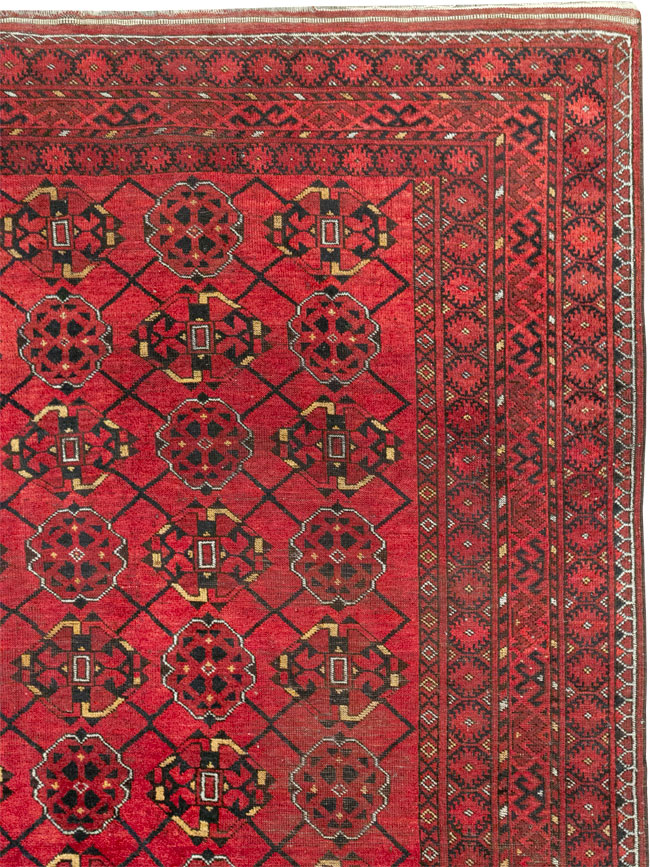 Vintage Central Asian Turkoman Room Size Rug, No.33307 - Staging