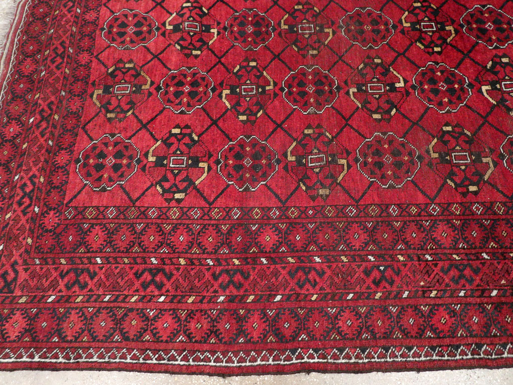 Vintage Central Asian Turkoman Room Size Rug, No.33307 - Staging