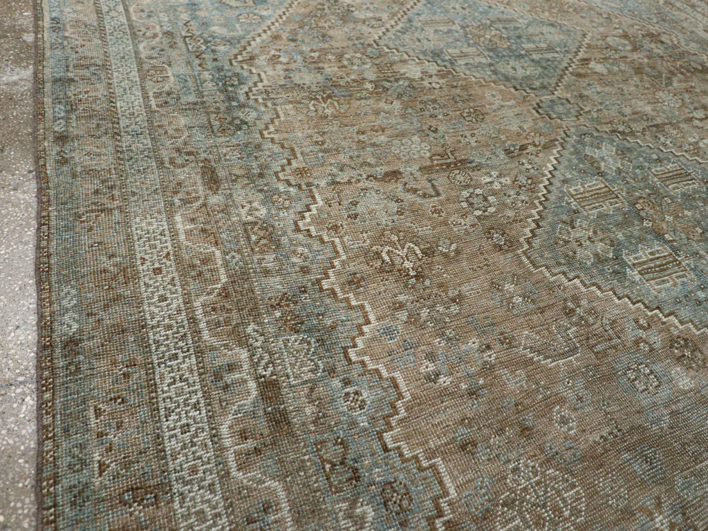 Vintage Persian Shiraz Accent Carpet, No.33310 - Staging