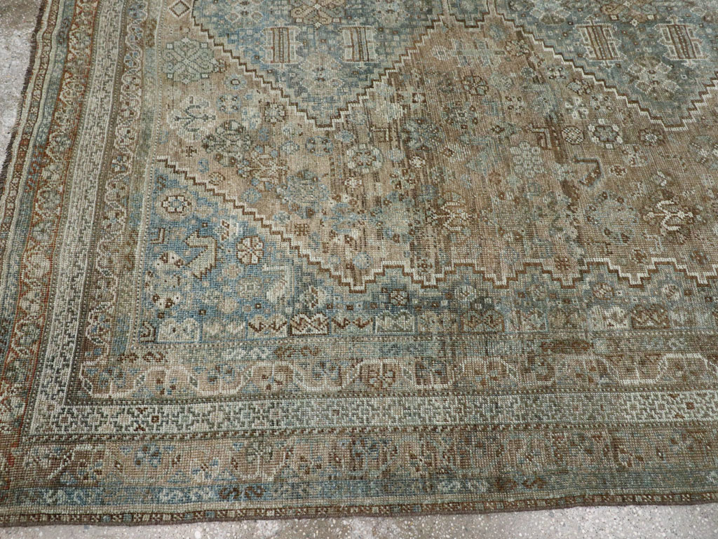 Vintage Persian Shiraz Accent Carpet, No.33310 - Staging