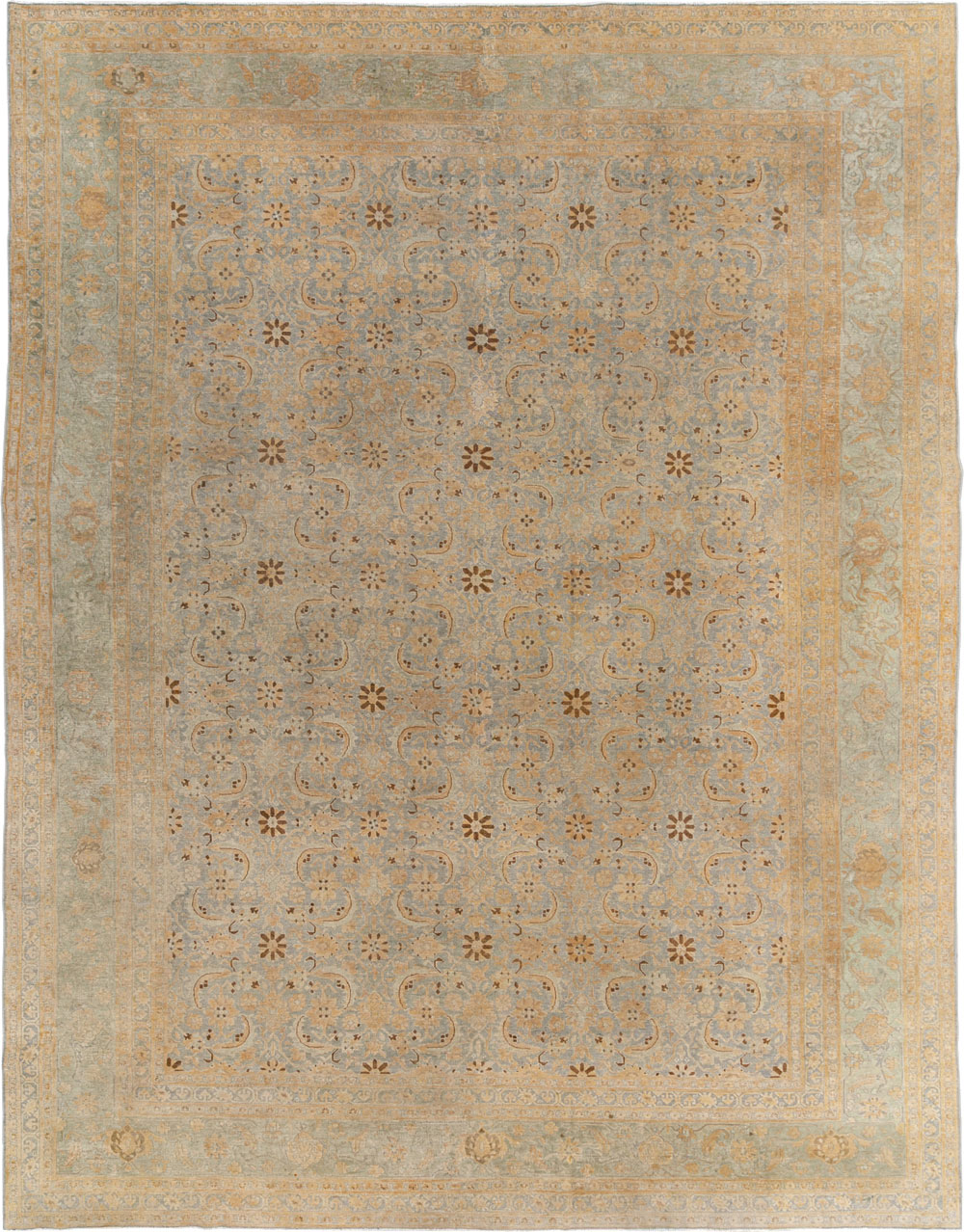 Antique Persian Tabriz Room Size Carpet, No.33312 - Staging