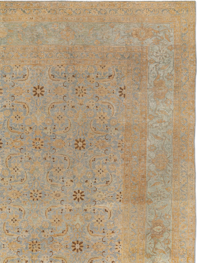 Antique Persian Tabriz Room Size Carpet, No.33312 - Staging