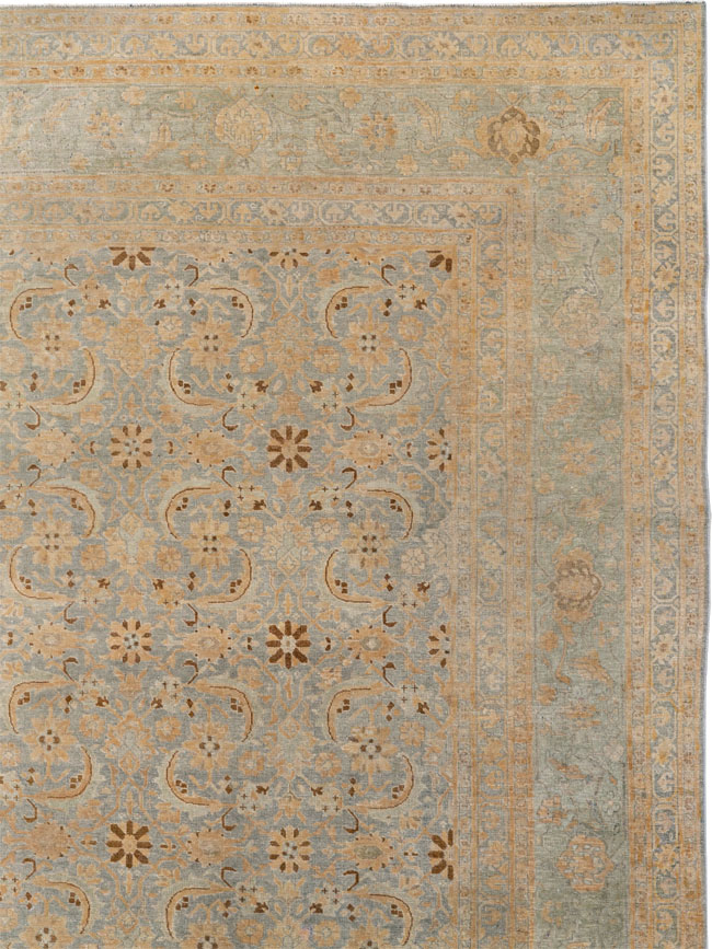 Antique Persian Tabriz Room Size Carpet, No.33312 - Staging