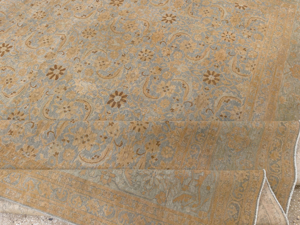 Antique Persian Tabriz Room Size Carpet, No.33312 - Staging
