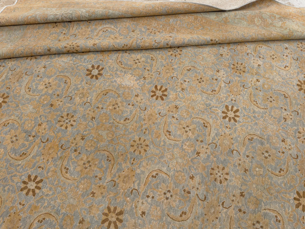 Antique Persian Tabriz Room Size Carpet, No.33312 - Staging