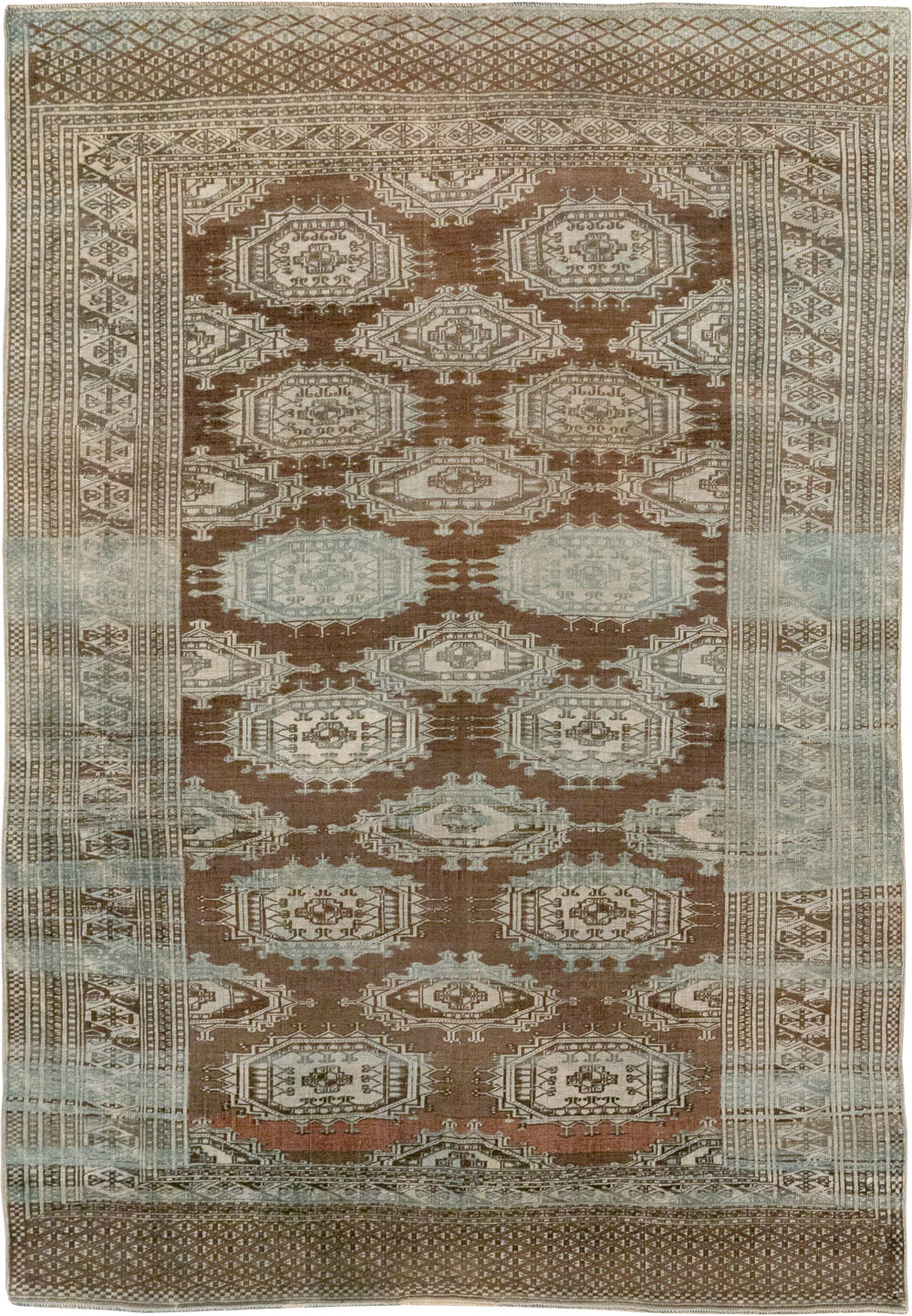 Vintage Central Asia Turkoman Accent Rug, No.33314 - Staging
