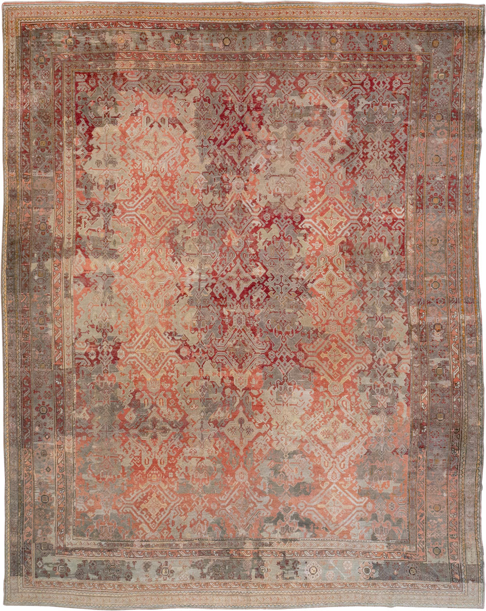 Antique Turkish Oushak Oversize Carpet, No.33315 - Staging