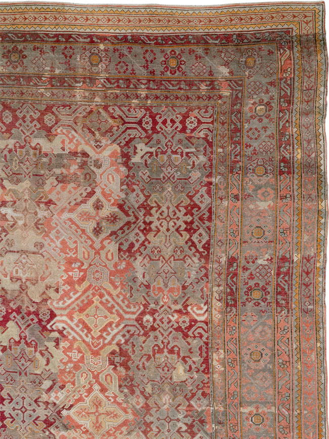 Antique Turkish Oushak Oversize Carpet, No.33315 - Staging