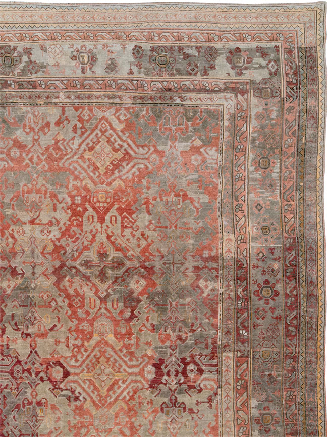 Antique Turkish Oushak Oversize Carpet, No.33315 - Staging
