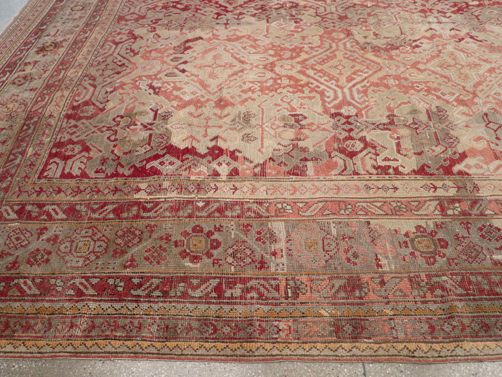 Antique Turkish Oushak Oversize Carpet, No.33315 - Staging
