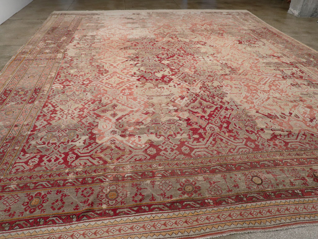Antique Turkish Oushak Oversize Carpet, No.33315 - Staging