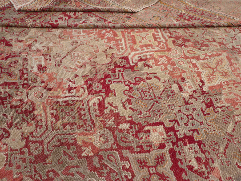 Antique Turkish Oushak Oversize Carpet, No.33315 - Staging