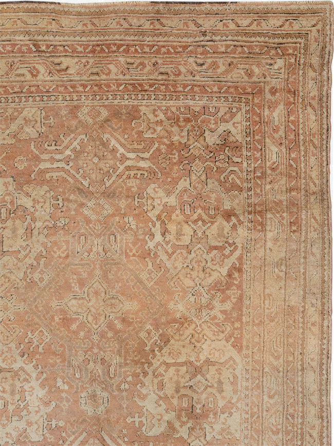 Antique Turkish Oushak Large Room Size Carpet, No.33318 - Staging