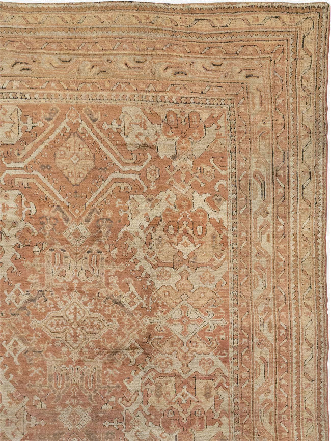 Antique Turkish Oushak Large Room Size Carpet, No.33318 - Staging