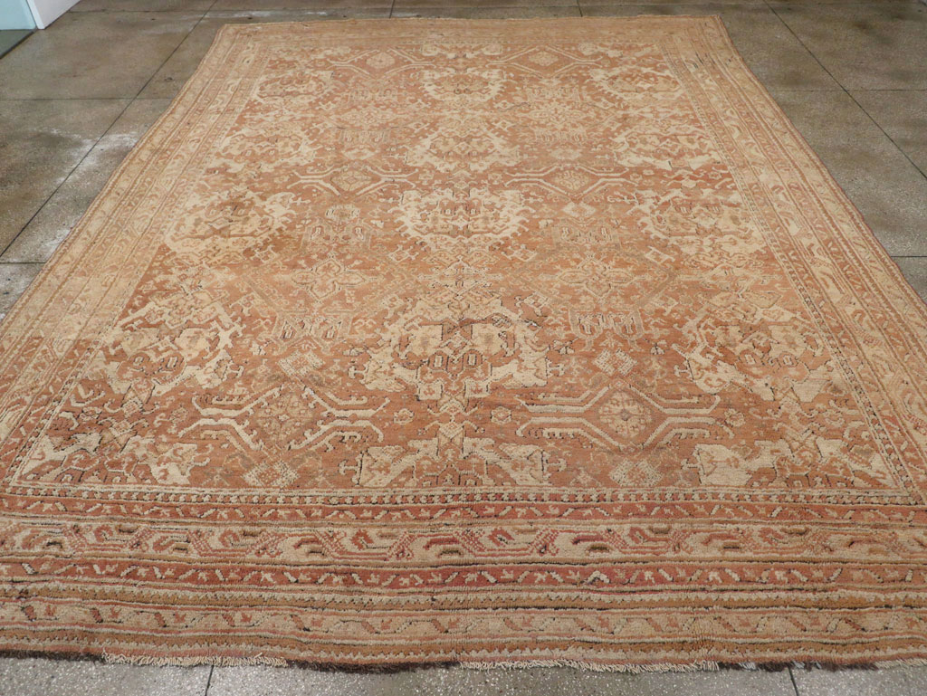 Antique Turkish Oushak Large Room Size Carpet, No.33318 - Staging