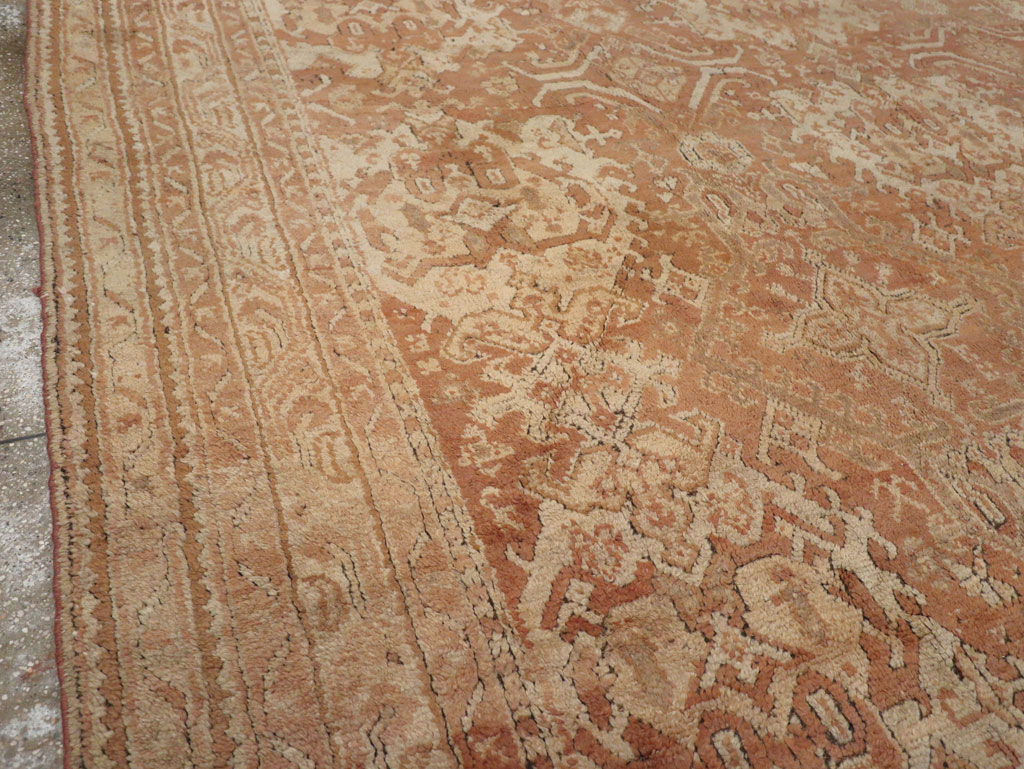 Antique Turkish Oushak Large Room Size Carpet, No.33318 - Staging