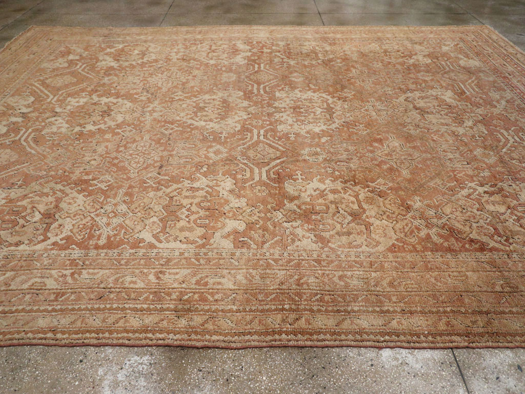 Antique Turkish Oushak Large Room Size Carpet, No.33318 - Staging