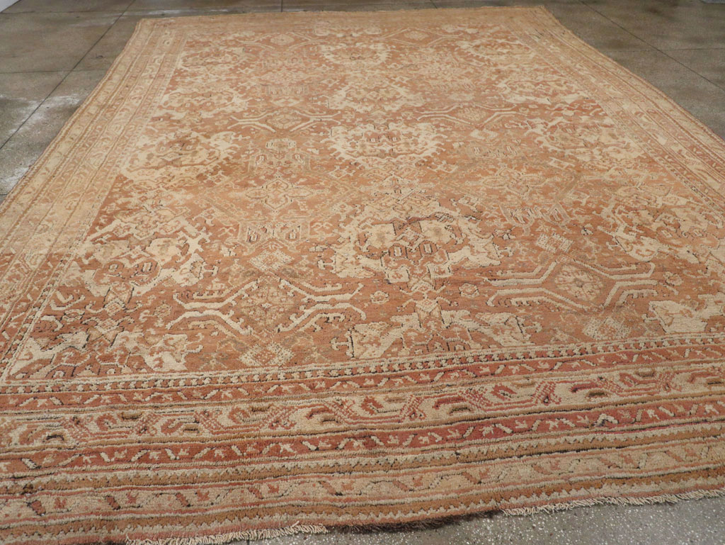Antique Turkish Oushak Large Room Size Carpet, No.33318 - Staging