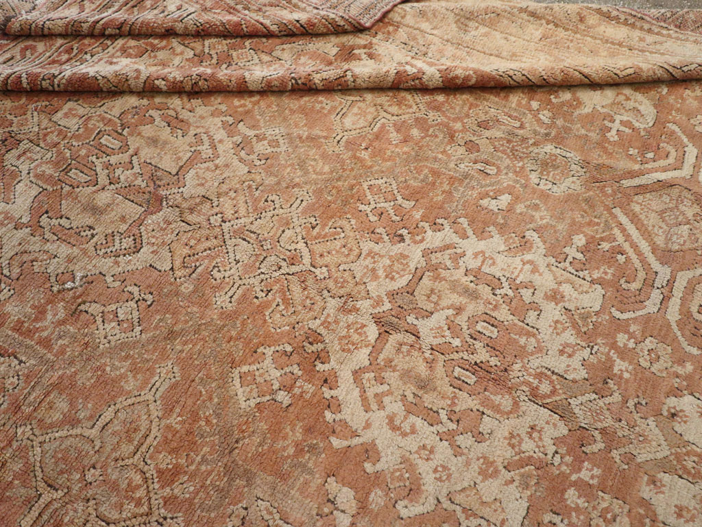 Antique Turkish Oushak Large Room Size Carpet, No.33318 - Staging