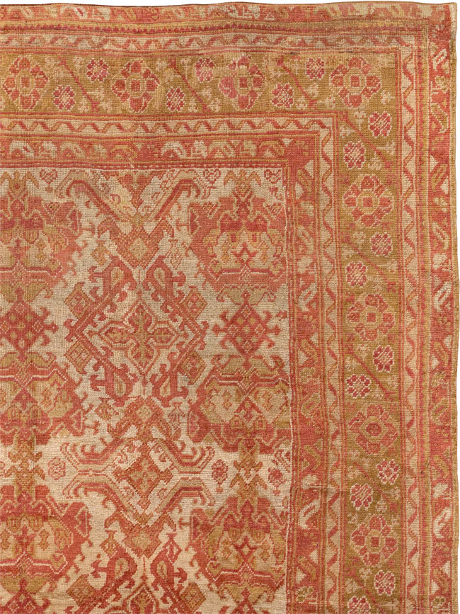 Antique Turkish Oushak Large Carpet, No.33320 - Staging