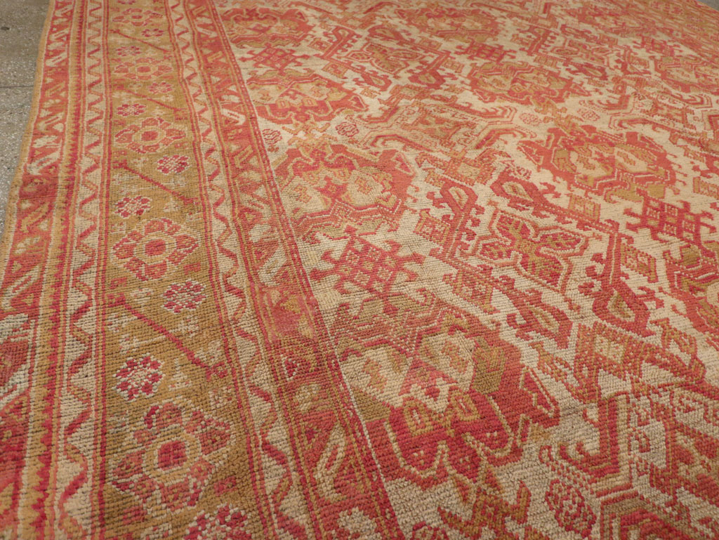 Antique Turkish Oushak Large Carpet, No.33320 - Staging