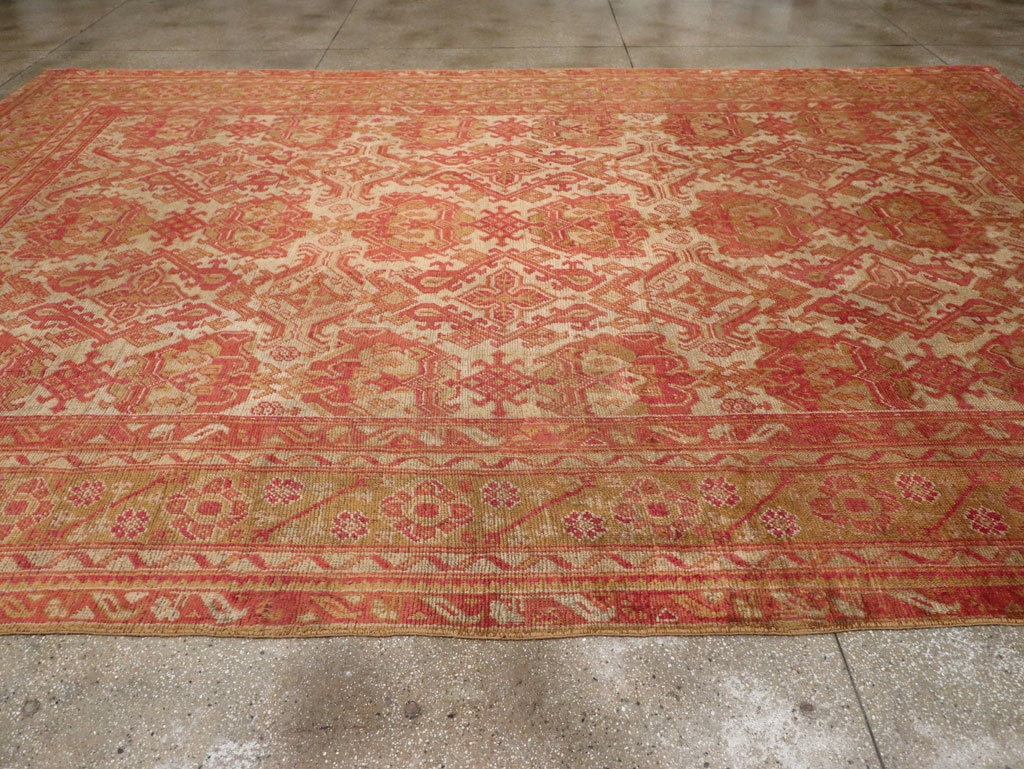 Antique Turkish Oushak Large Carpet, No.33320 - Staging