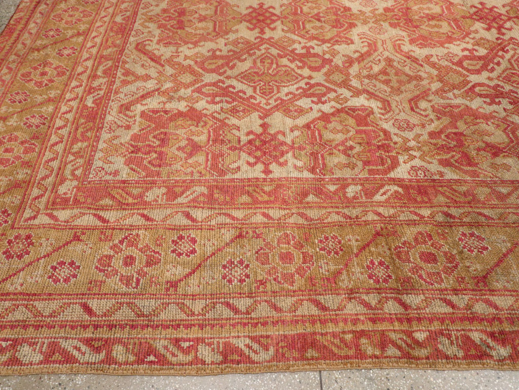 Antique Turkish Oushak Large Carpet, No.33320 - Staging