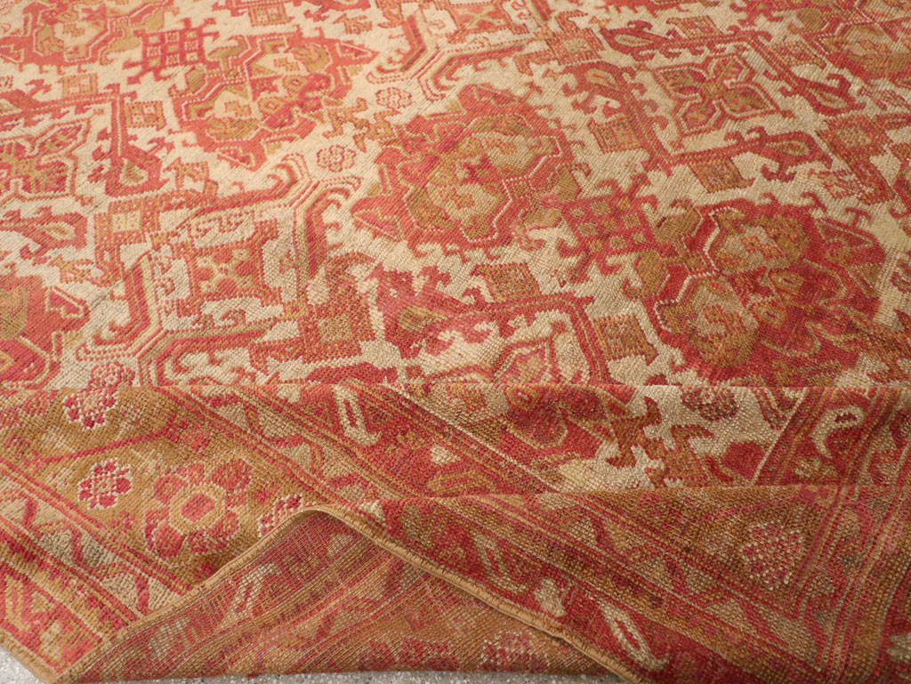Antique Turkish Oushak Large Carpet, No.33320 - Staging