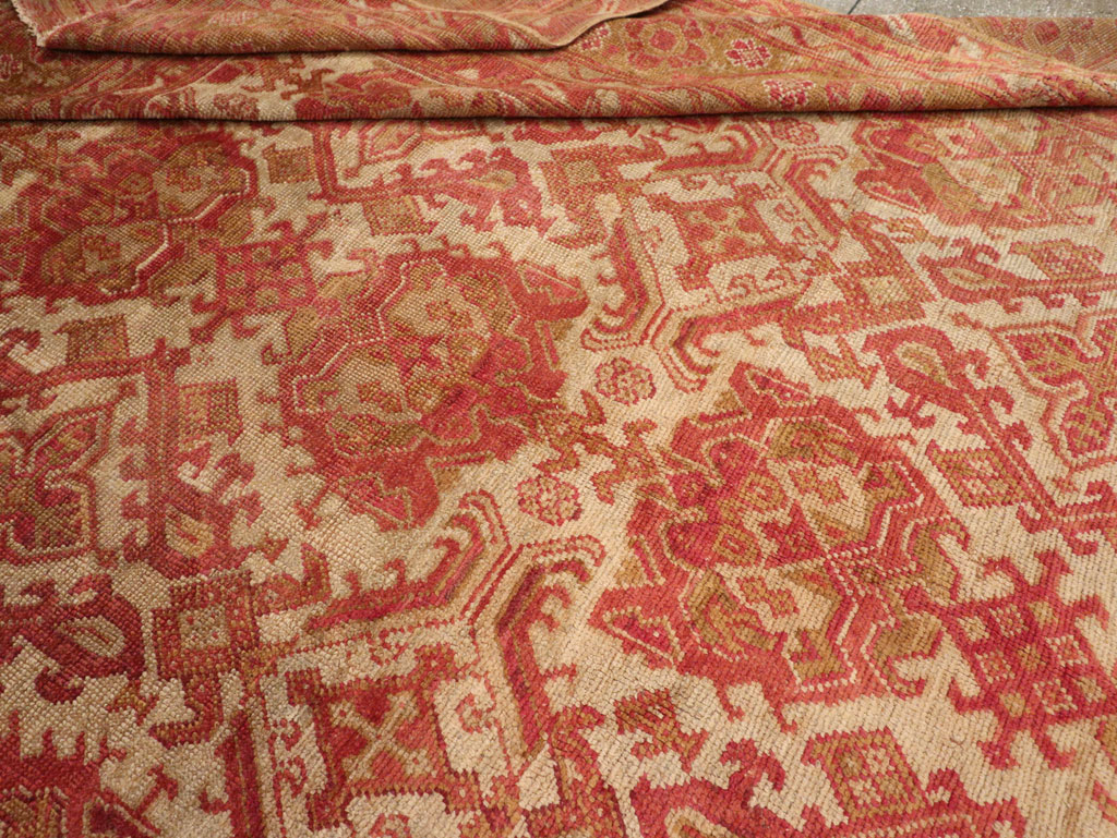 Antique Turkish Oushak Large Carpet, No.33320 - Staging